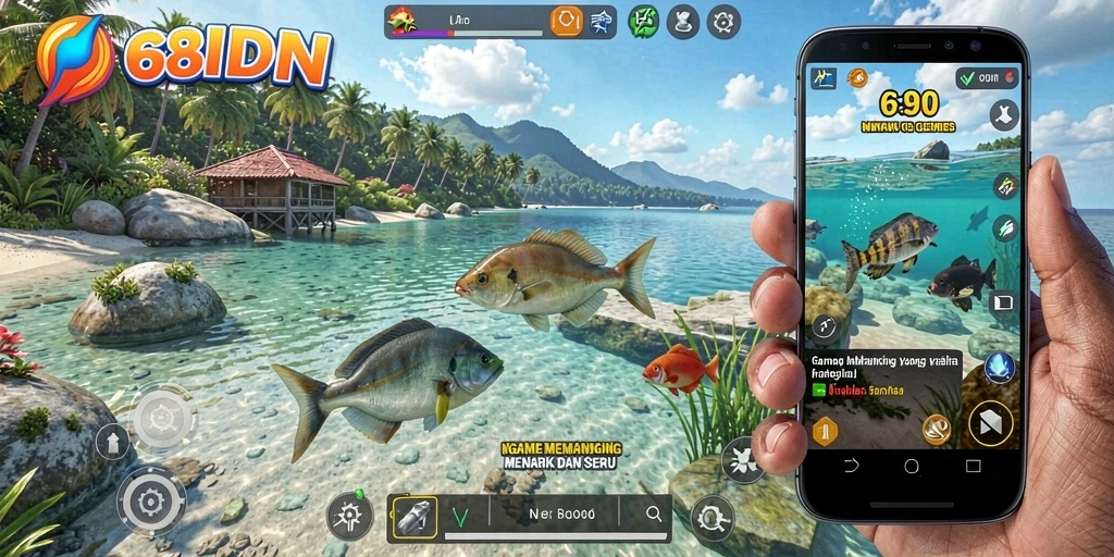 Tangkapan ikan menakjubkan di 68IDN dengan gameplay seru.