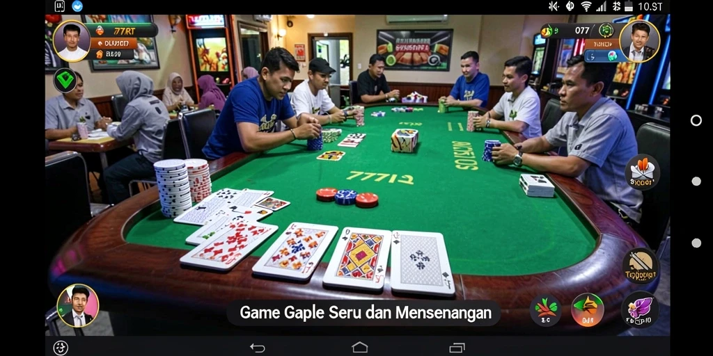 Tampilan gameplay seru dari 777RT yang menggugah semangat bermain Gaple.