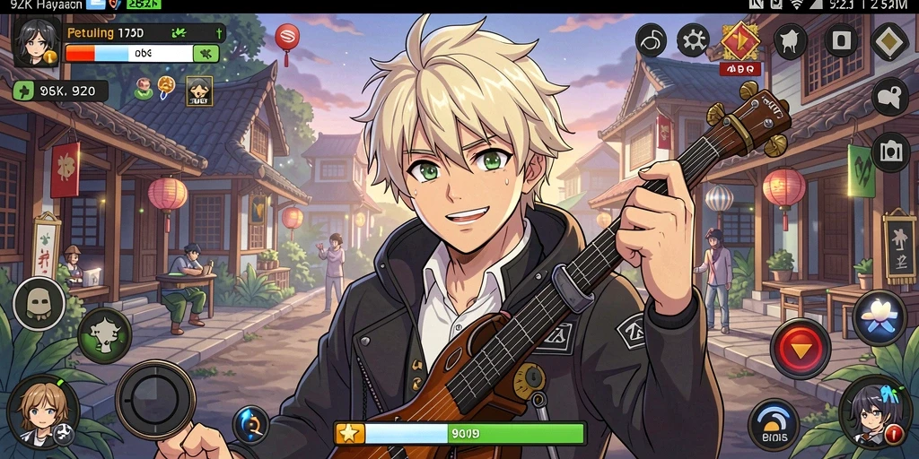 Tangkapan layar gameplay 9ZK yang menunjukkan aksi seru dan karakter anime.
