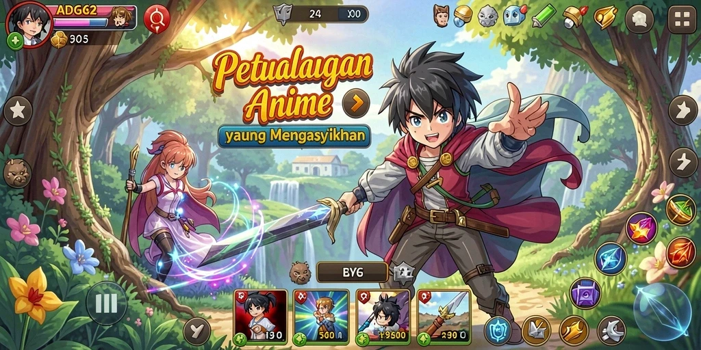 Tampilan gameplay Anime yang memukau dan interaktif.