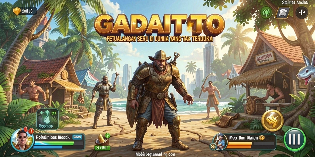 Tampilan gameplay GADAITOTO yang penuh aksi di dunia petualangan.