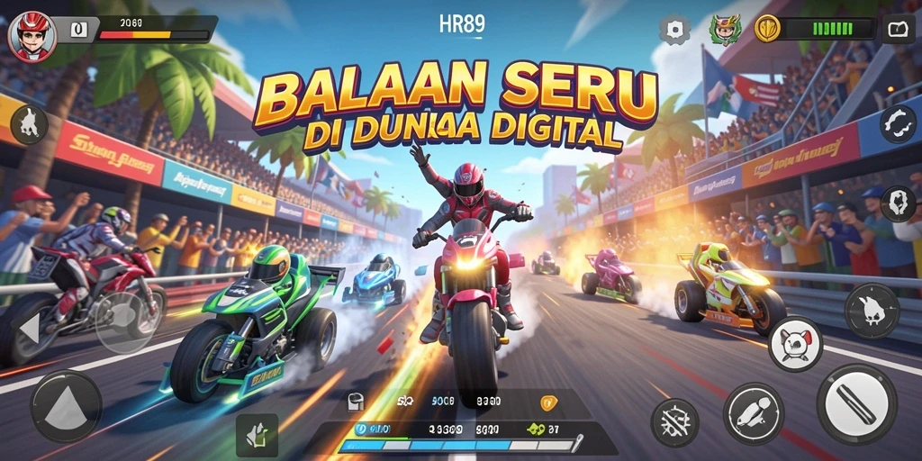 Tangkapan layar HR89 menunjukkan aksi balap yang mendebarkan dan grafis yang memukau.