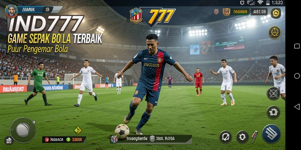 Tangkapan layar gameplay <strong>IND777</strong> menampilkan aksi intens di lapangan sepak bola.