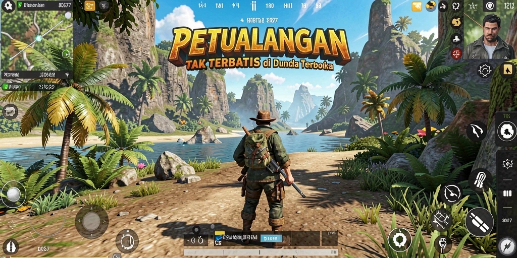 Screenshot gameplay JOS77 menampilkan dunia terbuka yang luas.