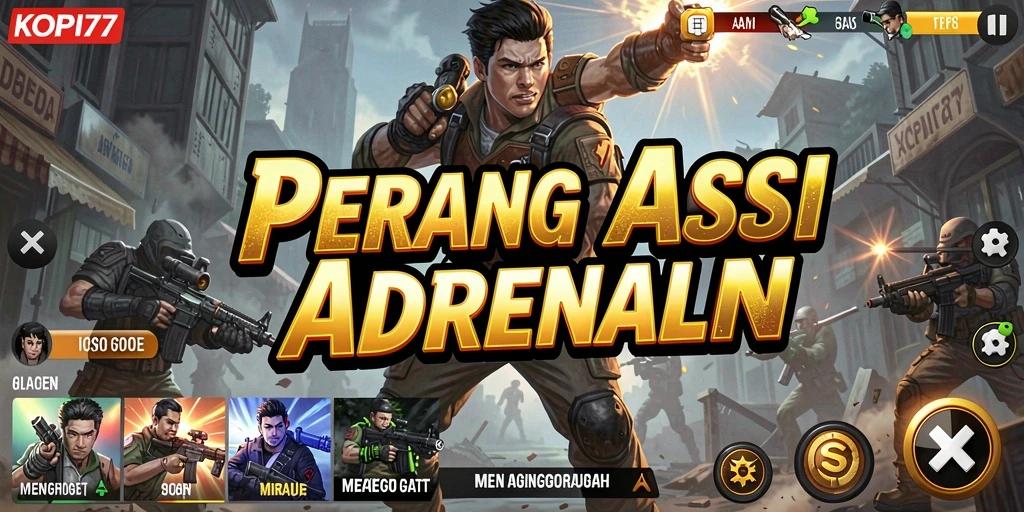 Tampilan layar permainan KOPI77 dengan aksi bertempur yang mendebarkan.