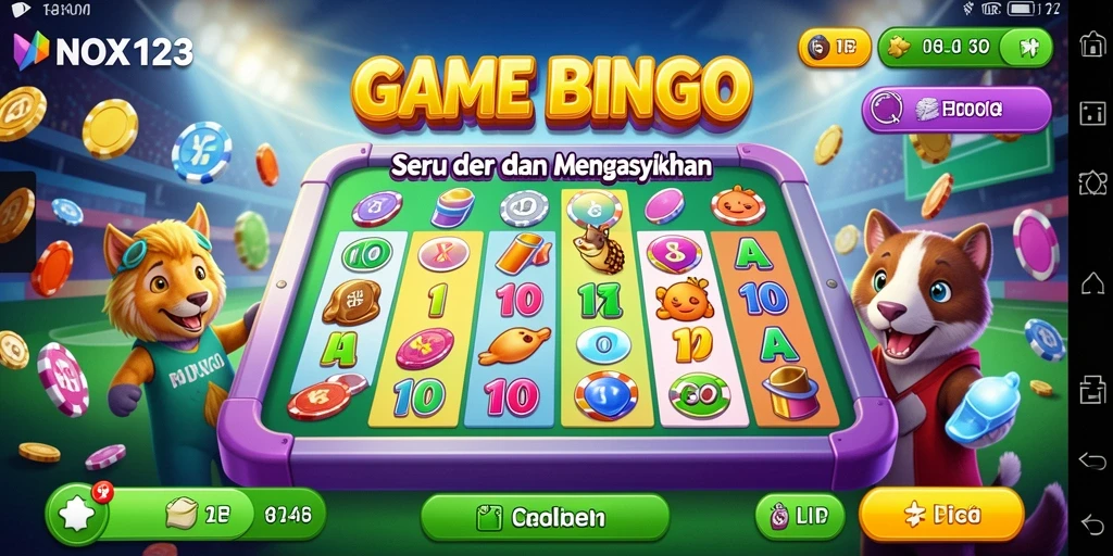 Tampilan gameplay seru NOX123 saat bermain Bingo.