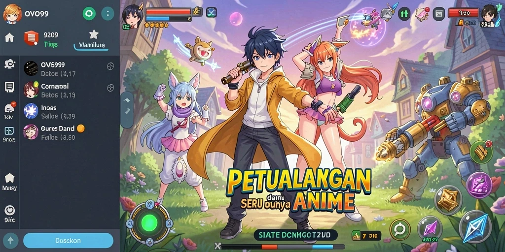 Tampilan gameplay OVO99 yang menakjubkan dan penuh warna.