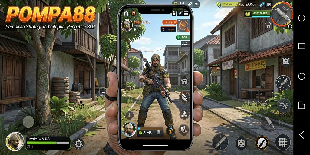 Screenshot POMPA88 menampilkan pertempuran taktis yang mendalam.