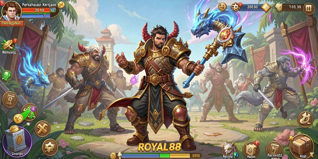 Tangkapan layar yang menunjukkan aksi seru dalam game Tower Defense.