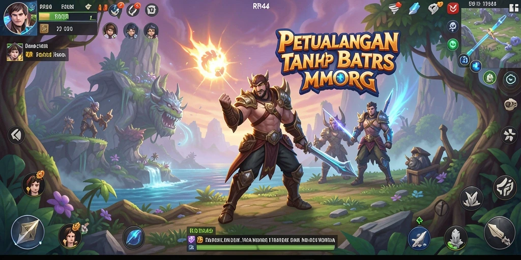 Tampilan gameplay mendebarkan di dunia MMORPG RR44.