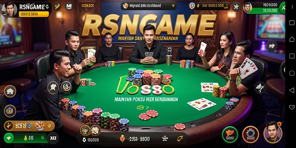 Tampilan gameplay seru dari RSNGAME dengan pengalaman Poker yang nyata.