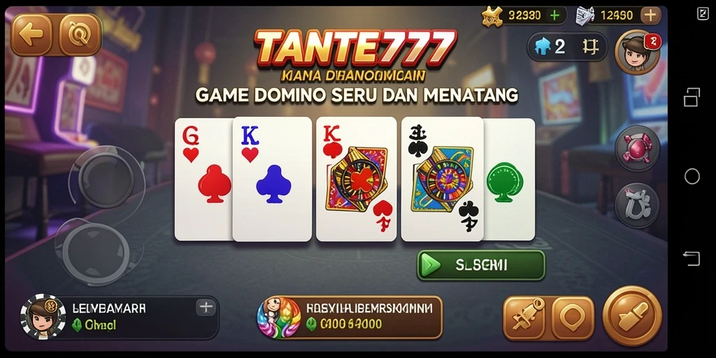Tampilan gameplay seru TANTE777 yang menampilkan aksi permainan Domino.