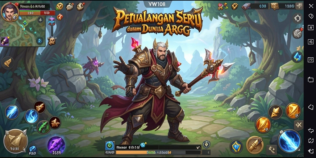 Screenshot gameplay VW108 memperlihatkan aksi seru dalam pertempuran ARPG.