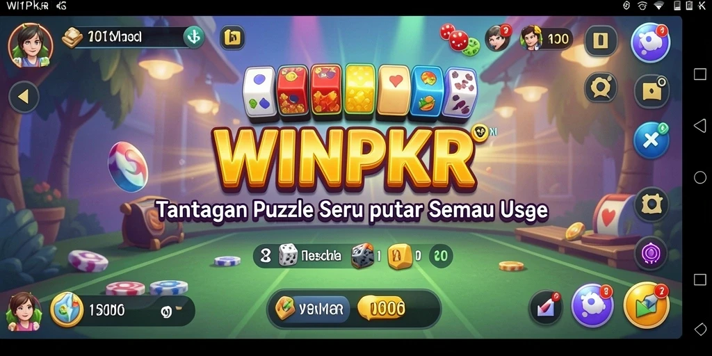 Screenshot utama WINPKR menunjukkan gameplay Puzzle yang menarik dan menantang.
